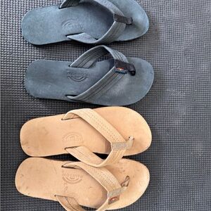 Rainbow Kids Sandals - Black and Tan